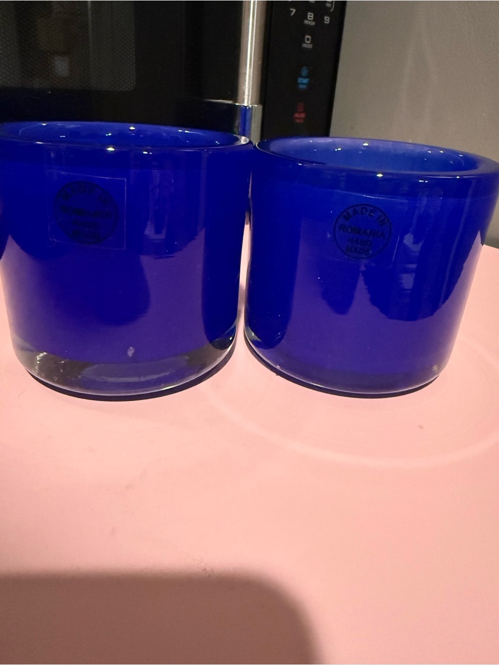 TAG Handmade Cobalt Blue Glass Planter - Set of 2